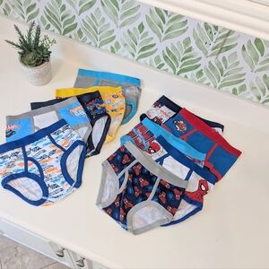 ⭐ NEW Set Of 10 Boys Underwear Spiderman/ Hot Wheels 6/8⭐